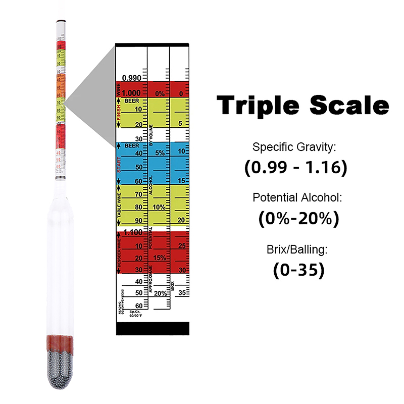 Hidrómetro de Triple Escala pa - Wine Beer And Cider reseña y precio